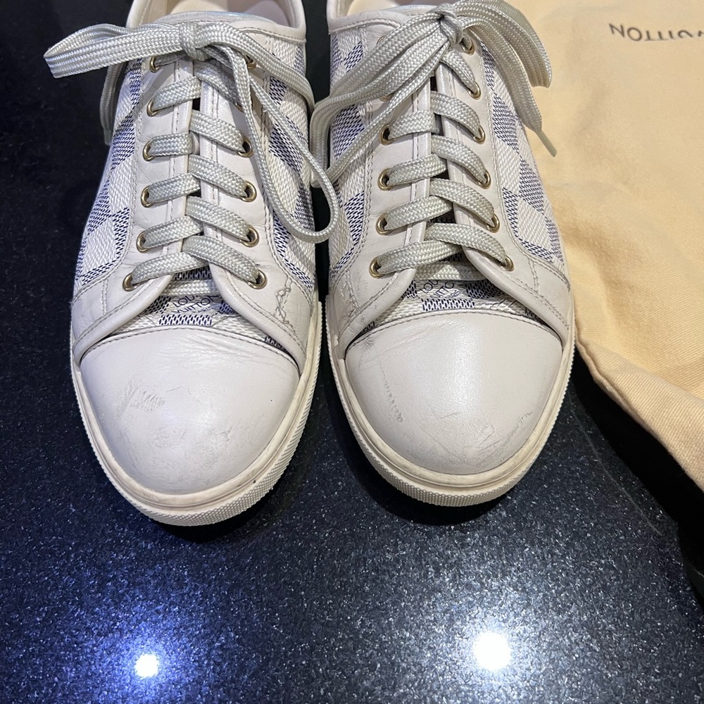 Stylish White and Gray Sneakers